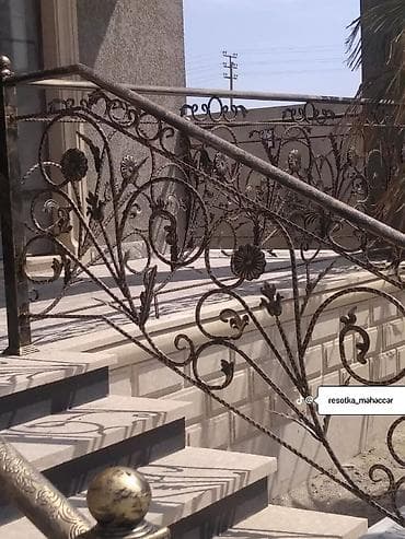 pencere dekor: Məhsul: Dəmir məhəccər və pəncərə barmaqlığı istehsalı Təsvir: - — 7