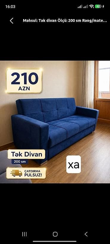 Divan, Yeni, Parça, Şəhərdaxili pulsuz çatdırılma