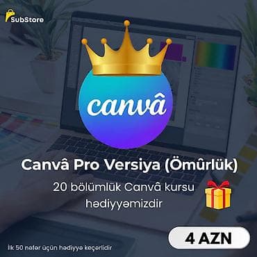 Substore: ☎️-0702457595 Canva Pro Versiya (ömürlük) – dizayn üçün