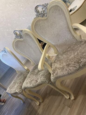 стулья для столовой: Для гостиной, Б/у, Нескладной, цвет - Бежевый Стул — 5