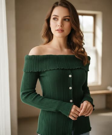 bardovu rəng: Tünd yaşıl rəngdə,M ölçü,geyinilməyib,yumşaq material,soyuq hava üçün — 1