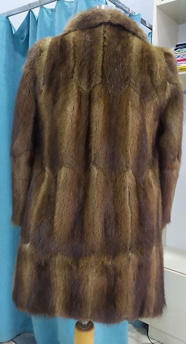 hamam xalat: Norka kürk palto - Material: təbii norka kürkü - Rəng: isti qəhvəyi — 1