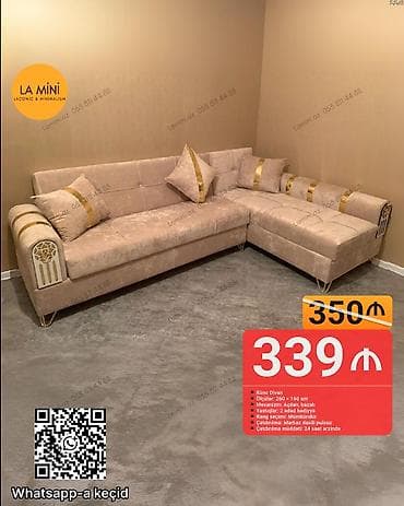 l divan: Künc divan, Açılan, Bazalı, Şəhərdaxili pulsuz çatdırılma — 1