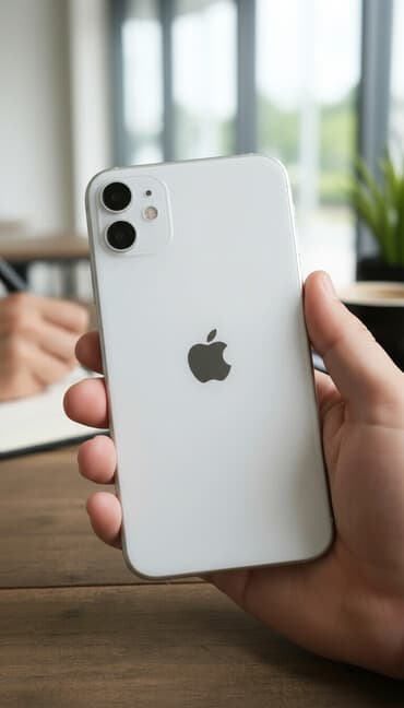 iphone 6qiymeti: IPhone 11, 64 GB, Ağ, Barmaq izi, Face ID — 1