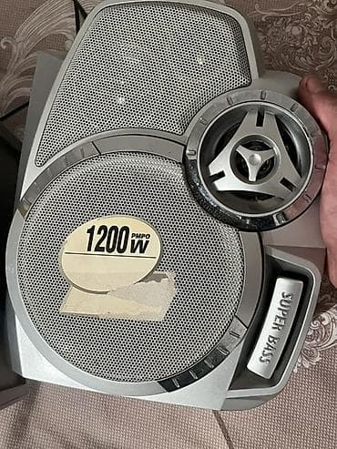 Микрофоны: İki ədəd akustik kolonka dəsti - Güc göstəricisi: 1200 W PMPO (etiket — 4