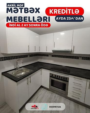Sifarişlə mətbəx dəsti, Özü çəkən petlələr, Sadə laminat, Kredit var, Pulsuz çatdırılma — 2