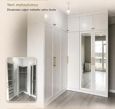 Мебель для дома: Künc tipli quraşdırılan paltar dolabı - Dizayn: Minimalist klassik — 1
