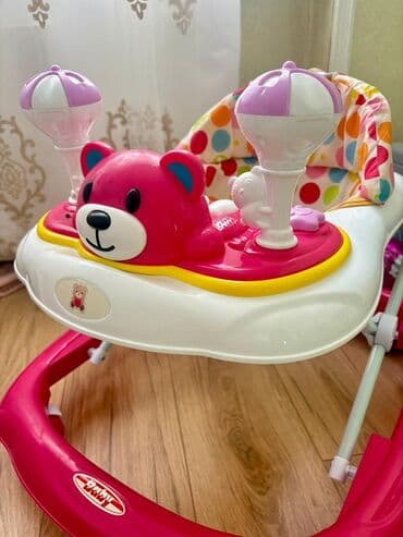 Tibbi avadanlıq: Uşaq gəzdirəni (walker) - Rənglər: çəhrayı/ağ çərçivə, rəngarəng — 4