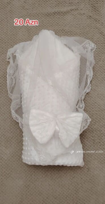 cutlukler ucun geyimler instagram: Yeni doğulanlar üçün zərif qundaq/konvert - Rəng: ağ (şəkillərdə mavi — 4