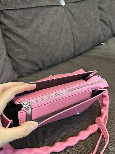 sumqa: Çanta yenidir Məhsul: Qadın çiyin çantası – çəhrayı - Material — 3