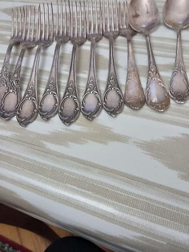 hamam naboru: Melixior qaşıq ve çəngəl Antik üslubda süfrə — 1