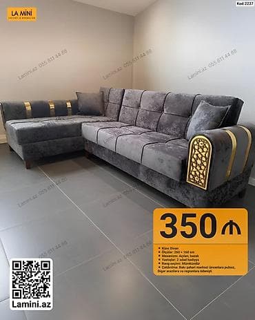 Künc divan - Ölçülər: 260 × 160 sm - Mexanizm: açılan, bazalı - — 1