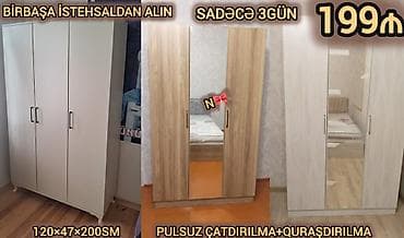 Satılır: *birbaşa istehsalçıdan 3 qapılı dolab* Qeyd:Yenidir, *Hazır