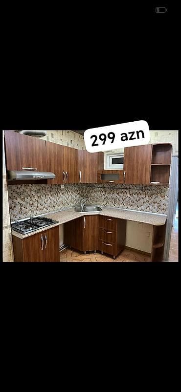 moyka wkafi: MƏTBƏX MEBELİ 299 AZN TƏCİLİ SATLIR ÖLÇİ 4 METRİ ÜSDÜNDƏ QAZ MOYKA — 1