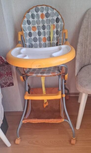 стульчик для кормления: Nurlana…. Uşaq yemək stolu/stulu - Rəng: narıncı-boz tonlarda, dairə — 1