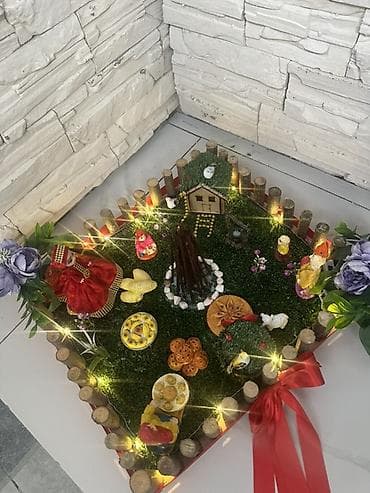 su kenleri: Novruz temalı dekorativ kompozisiya - Əl işidir: taxta lövhə üzərində — 9