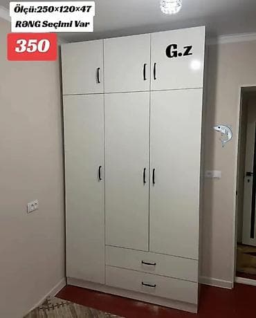 4 qapılı, Siyirməli, Ağ, Açılan, Düz dolab