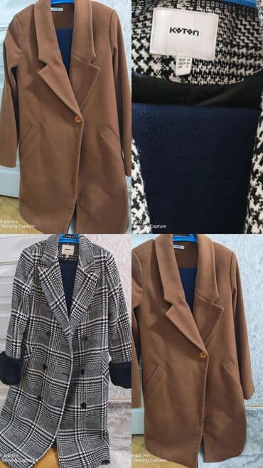 Baş geyimləri: Qadın palto dəsti 1) Koton – qara-ağ xəz desenli (plaid/ələgöz) uzun — 5