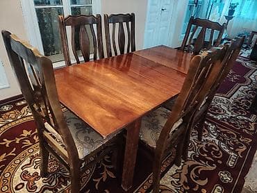 jurnal masa: Qonaq otağı üçün, Açılmayan, Dördbucaq masa, 6 stul — 1