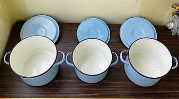 Посуда для готовки: Кастрюля, цвет - Голубой, СССР — 2