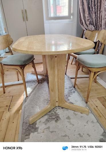 loft masa: Qonaq masası, Açılmayan, Taxta, Oval masa — 2