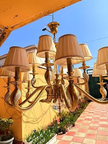 Çılçıraq, 10 və daha çox lampa, Metal