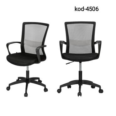 кресло для компьютера: Qara rəngli Deli ofis kreslosu, erqonomik dizaynı ilə uzun müddət — 3