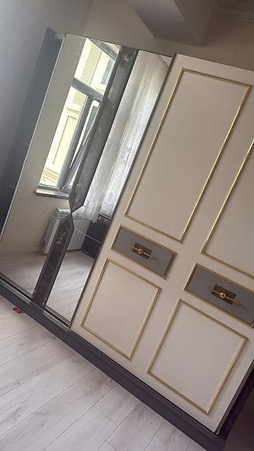 paltar işkafi: 2 qapılı, Güzgülü, Ağ, Kupe, Düz dolab — 4