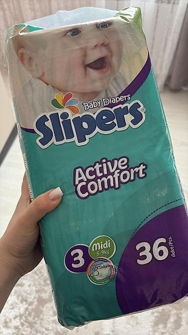 sleepy pampers 7 nomre: Slipers Baby Diapers – Active Comfort - Ölçü: 3 (Midi) - Uşağın — 1