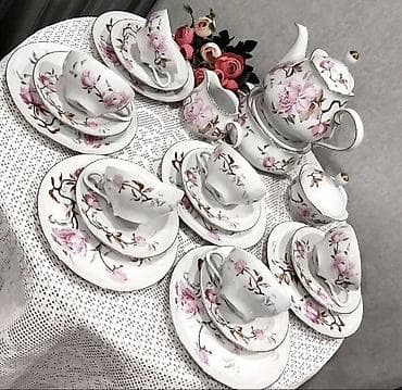 xrom caydan: Çay dəsti, rəng - Ağ, Farfor, Almaniya — 1