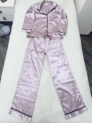 атласные сорочки ночные: Zərif atlas pijama dəsti Tezedir, 2 defe geyinilib - Rəng: açıq — 3