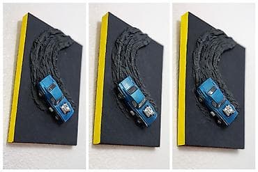 3D divar əsəri – “Drift” - Texnika: qarışıq media, relyef teksturalı — 2