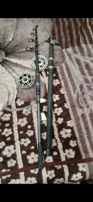 jmıx nədir: Balıqçılıq dəsti Kamplekt Satilir - 2 ədəd teleskopik balıqçı çubuğu — 1