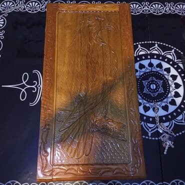 Maskalar, eynəklər: Əl işı ağacdan hazırlanmış nərd dəsti - Material: tam ağac, laklı — 3