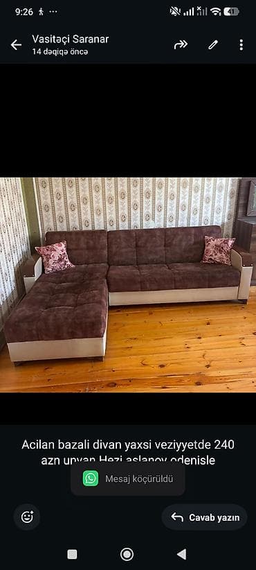 acilan divan: Acilan bazali divan yaxsi veziyyetde 240 azn unvan Hezi aslanov — 1