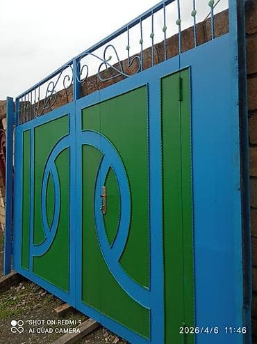 espa su nasosu: İşlənmiş Dəmir Həyət darvazası, Yana açılan, Mexaniki, Şəbəkə ilə, rəng - Göy, Kredit yoxdur, Ödənişli çatdırılma — 3