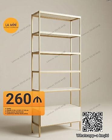 stellaj nədir: Metal karkaslı minimalist stellaj - Model: LA MINI - Ölçülər — 1