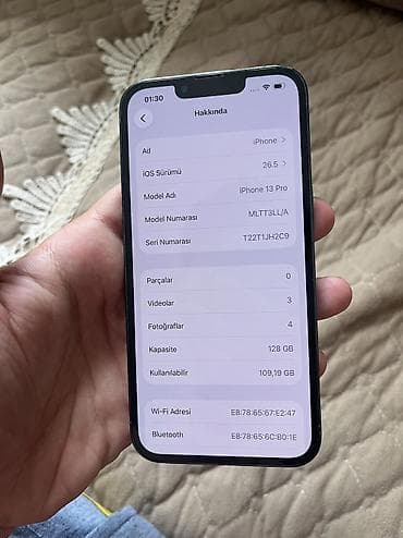 ikinci əl notebook: IPhone 13 Pro, 128 GB, Sierra Blue, Face ID — 10