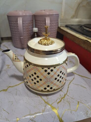 katarina çayı: İşlənmiş, rəng - Ağ, Dəm caydanı, Farfor, 1,5 bucket volume l, Azərbaycan — 7