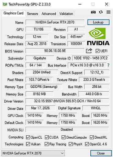 gtx 1060 6gb: Nvidia Gigabyte RTX 2070 8 GB videokart satılır. Gündəlik oyunlar — 8