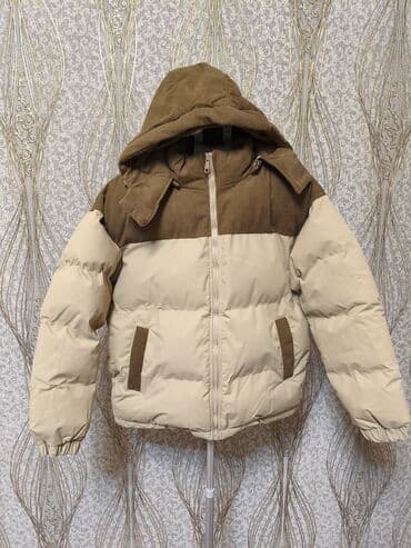 flis kişi gödəkçəsi: Dizayn: Üst hissəsi və cibləri qəhvəyi velvet (corduroy) materialdan — 1