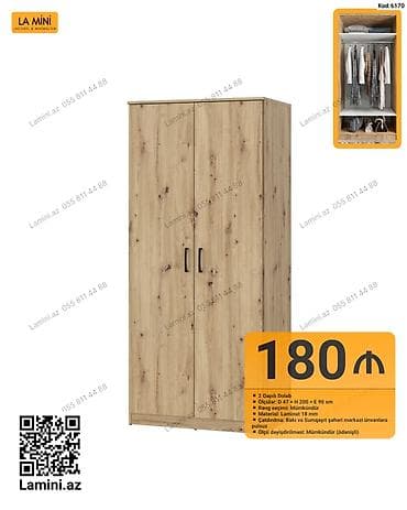 İki qapılı dolab - Kodu: 6170 - Ölçülər: Dərinlik 47 sm × Hündürlük — 1