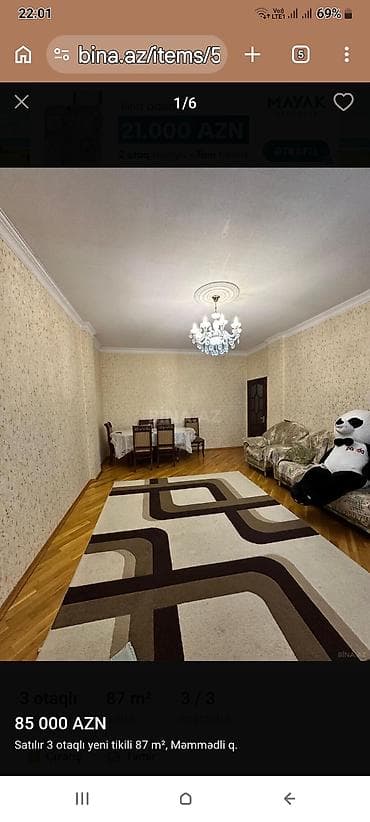 mingecevirde ucuz evler: 3 otaqlı, Yeni tikili, 83 kv. m — 1