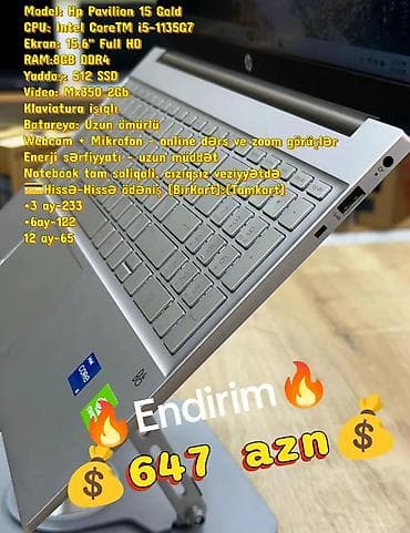 İşlənmiş HP Pavilion, 15.6 ", Intel Core i5, 512 GB