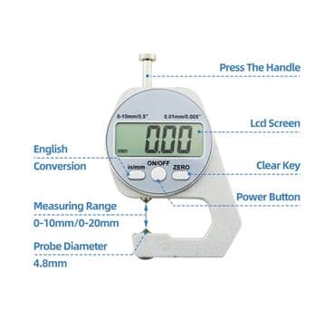mikrometir: Rəqəmsal mikrometr. Tip: B Qalınlıq ölçmə aləti. Elektron qalınlıq — 2