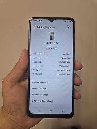 Elektronika: Samsung Galaxy A12, 128 GB, rəng - Qara, Barmaq izi — 2