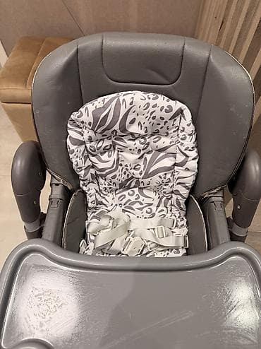 3 yas: Uşaq yemək stulu - Rəng: Boz (boz naxışlı yumşaq oturacaq yastığı — 4