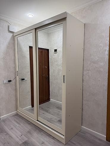 hamam şkaflari: 2 qapılı, Güzgülü, Bej, Digər material, Kupe, Düz dolab — 2