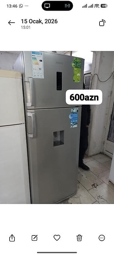 su dispenserleri: 2 qapılı Beko Soyuducu Satılır, rəng - Gümüşü, Dispenserli — 1