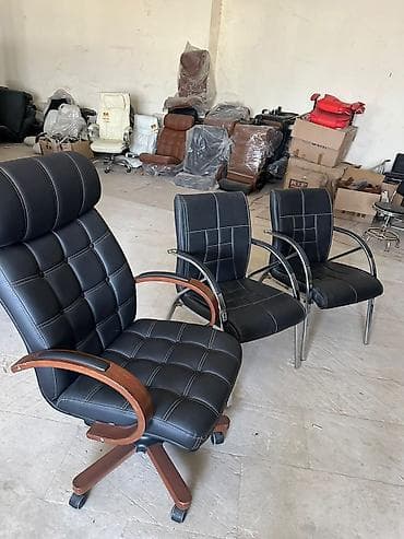 işlemiş mebeler: Yeni, Təkərli, Qolları tənzimlənmir, Süni dəri — 8